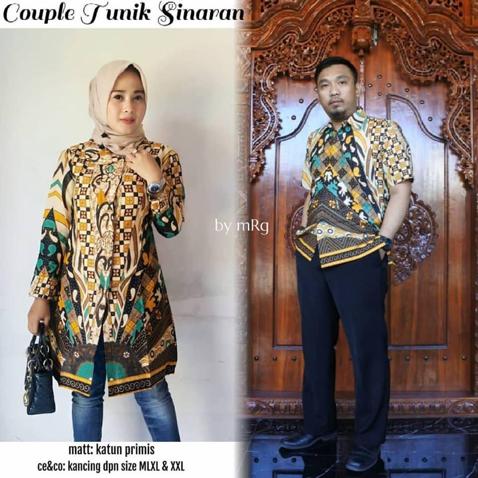 Couple Tunik Sinaran - Couple Batik Pesta - Jual Batik Couple Murah - Atasan Batik Kerja ()