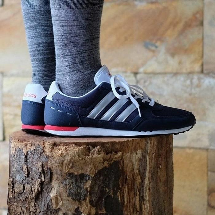 Sepatu Cowok Keren Adidas ORIGINAL Neo City Racer Navy