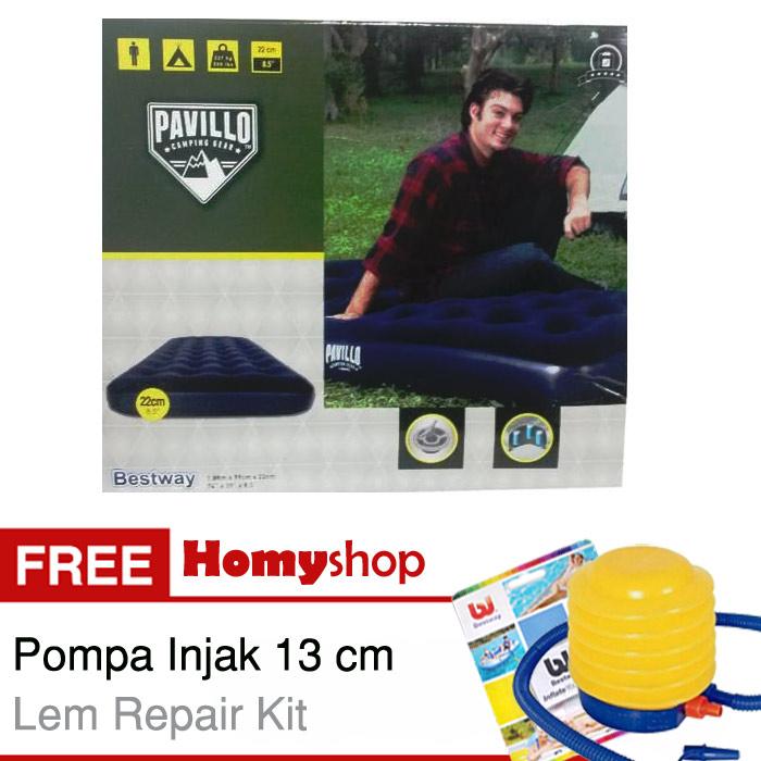 Promo Kasur Angin / Kasur Udara / Kasur Tiup / Airbed BESTWAY Twin [99x188x22 cm]  Free Pompa Injak+Lem Repair kit