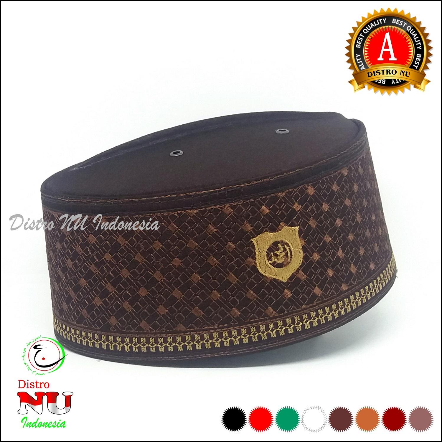 PECI AS-SAGOFAH COKLAT TUA BORDIR BAGUS KUAT - songkok Nasional / sagofah / gamis / sarung / sorban / peci as-sagofah / Syekermania / Sajadah Kopyah /Peci Haji / solawat sholawat / sandal / sepatu / seragam sekolah / kaos distro wong nu / distro nu hadroh
