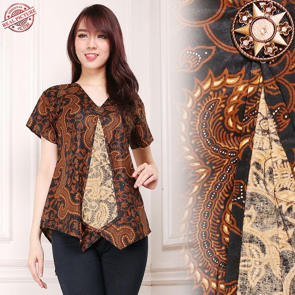 SB Collection Atasan Blouse Selviani Kemeja Lengan Pendek Batik Wanita