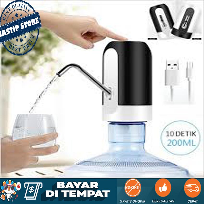 Pompa Galon Elektrik Pompa Air Minum Rechargable Electric Water Dispenser Pump With Micro USB Cable - Hitam