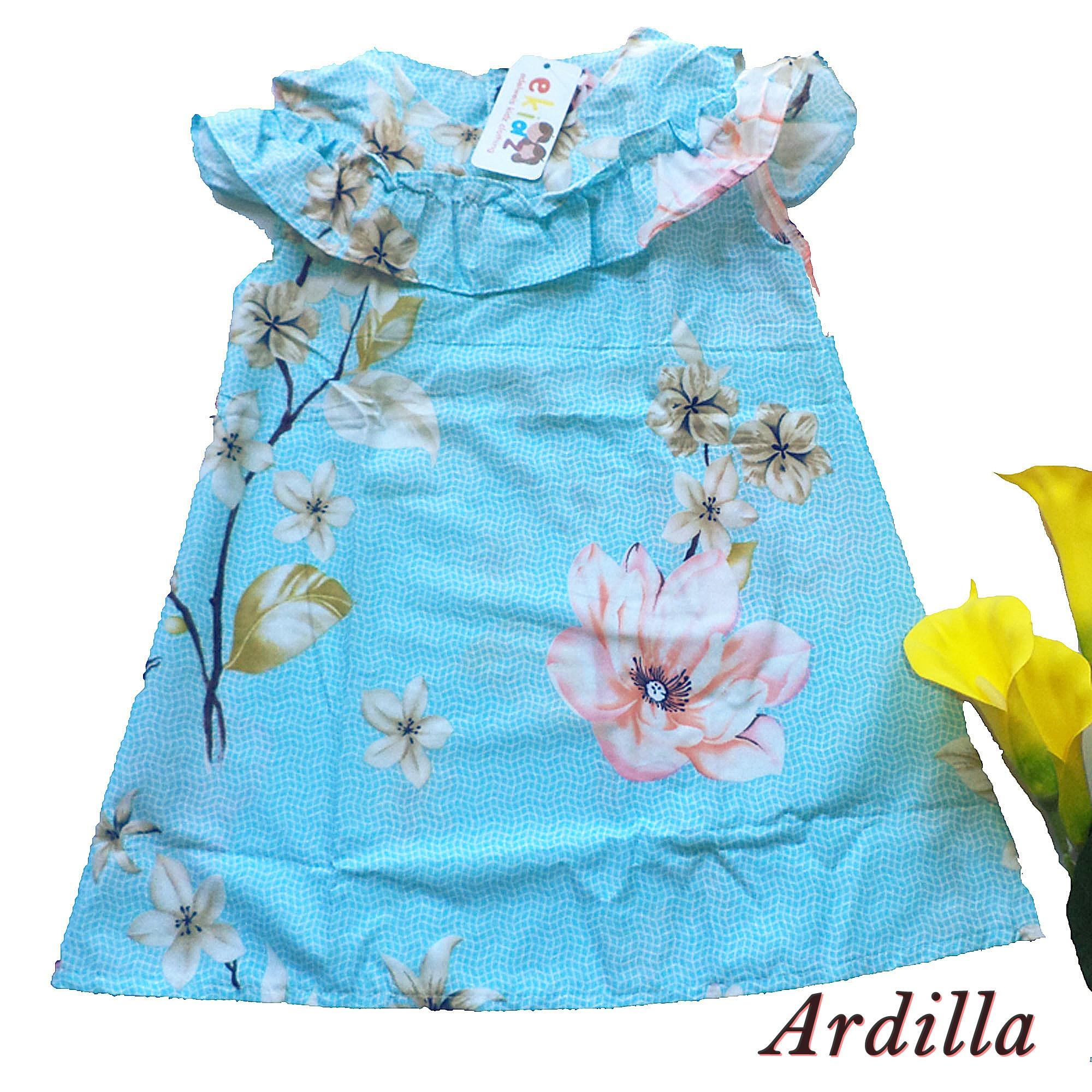 Ardilla Dress Anak Perempuan by Ekidz / Baju Dress Anak / Pakaian Anak Perempuan / Baju Anak Perempuan / Baju Dres Anak Perempuan - Biru