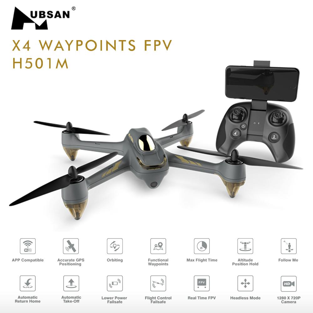 Bintang Hubsan H501M X4 Waypoint Wifi FPV Brushless GPS Drone RC Quadcopter Balap dengan 720 P HD Kamera RTF Vs H501S Mainan RC