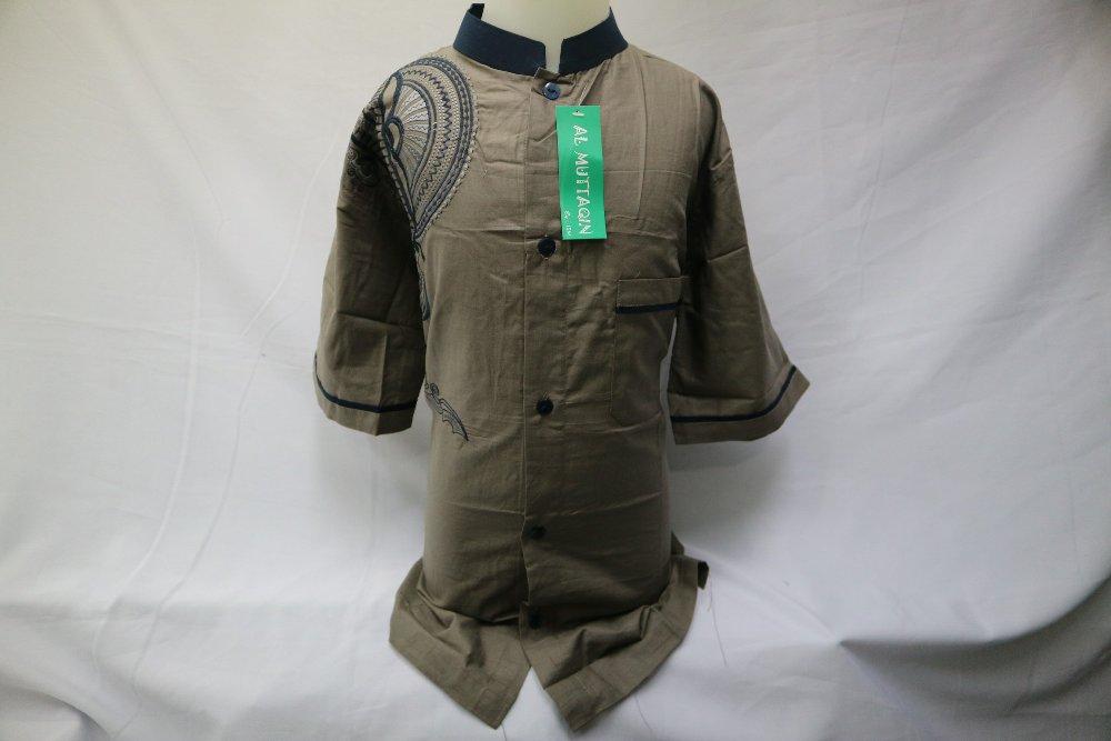 Produsen Baju Koko Anak Muslim Kemeja Anak Gamis Muslim Anak Lengan Pendek Abu Tua Bordir Tanah Abang Jakarta Al Muttaqin KKT 057 di lapak Al Muttaqin Collection produsenbajukoko