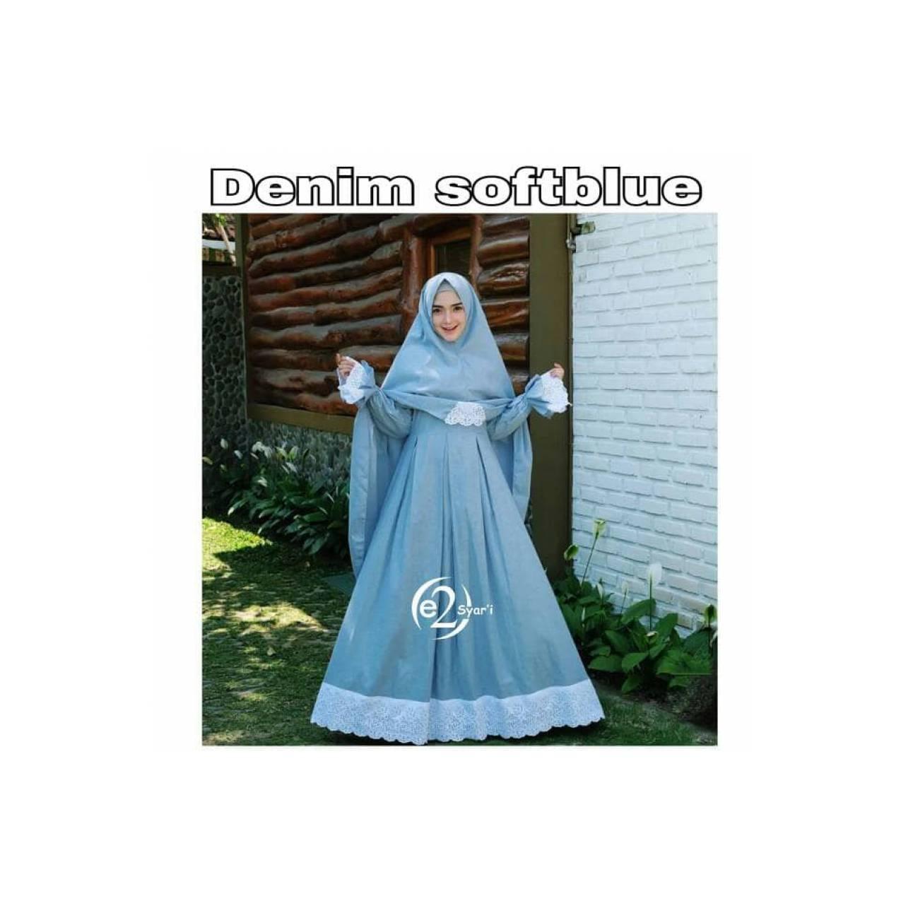 gamis denim soft blue