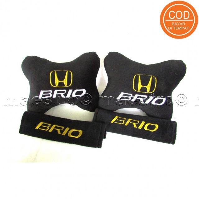 Aksesoris bantal leher jok mobil lucu unik Set 2in1 Honda Brio