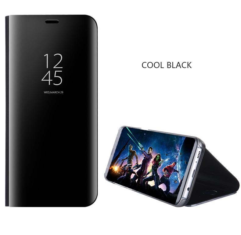 Smart Case OPPO Realme C1 Flip Cover fashion Tidur Otomatis Pintar dan Bangun Fungsi Jendela Bening Lihat Cermin Depan Desain Flip Penutup Berbahan Kulit Case untuk OPPO Realme C1