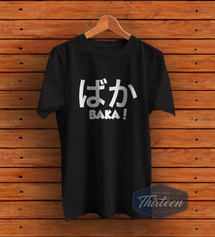 Kaos Original Baju Unik Kata-Kata Anime Jepang Baka Kualitas Distro - Hitam