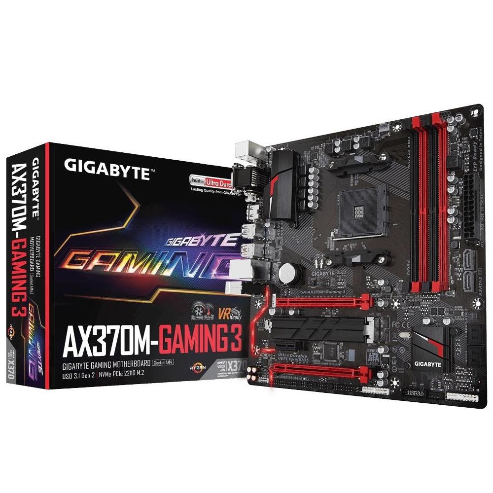 Gigabyte Motherboard GA-AX370M-Gaming 3 - Socket AM4 Ryzen - Hitam