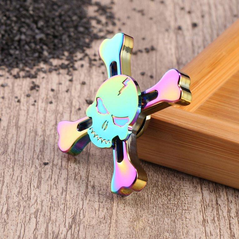 Baik Tengkorak Kepala Spinner Jari Tangan Spinner Cepat Bantalan Jari Mainan Mainan Jari Penuh Warna