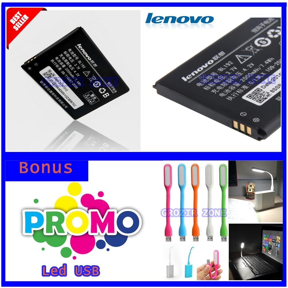 Lenovo Baterai / Battery BL192 For Lenovo A750 / A680 Original - Kapasitas 2000mAh + Gratis Lampu Led Usb ( Grozir Zone )