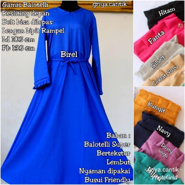 Gamis balotelli polos (coklat susu lipit)