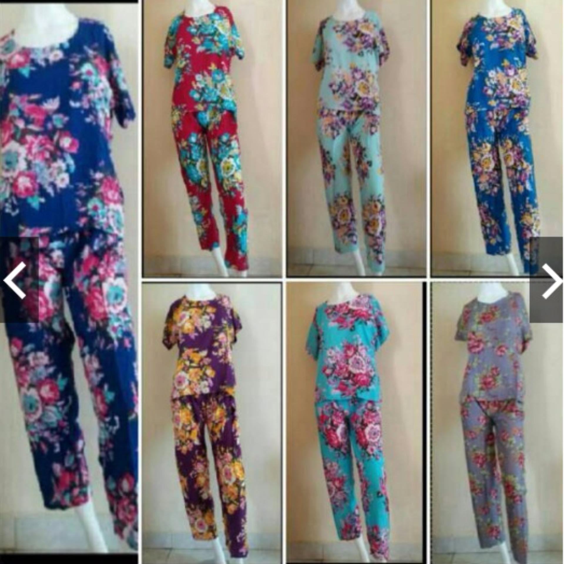 Setelan baju tidur babydoll panjang bali rayon
