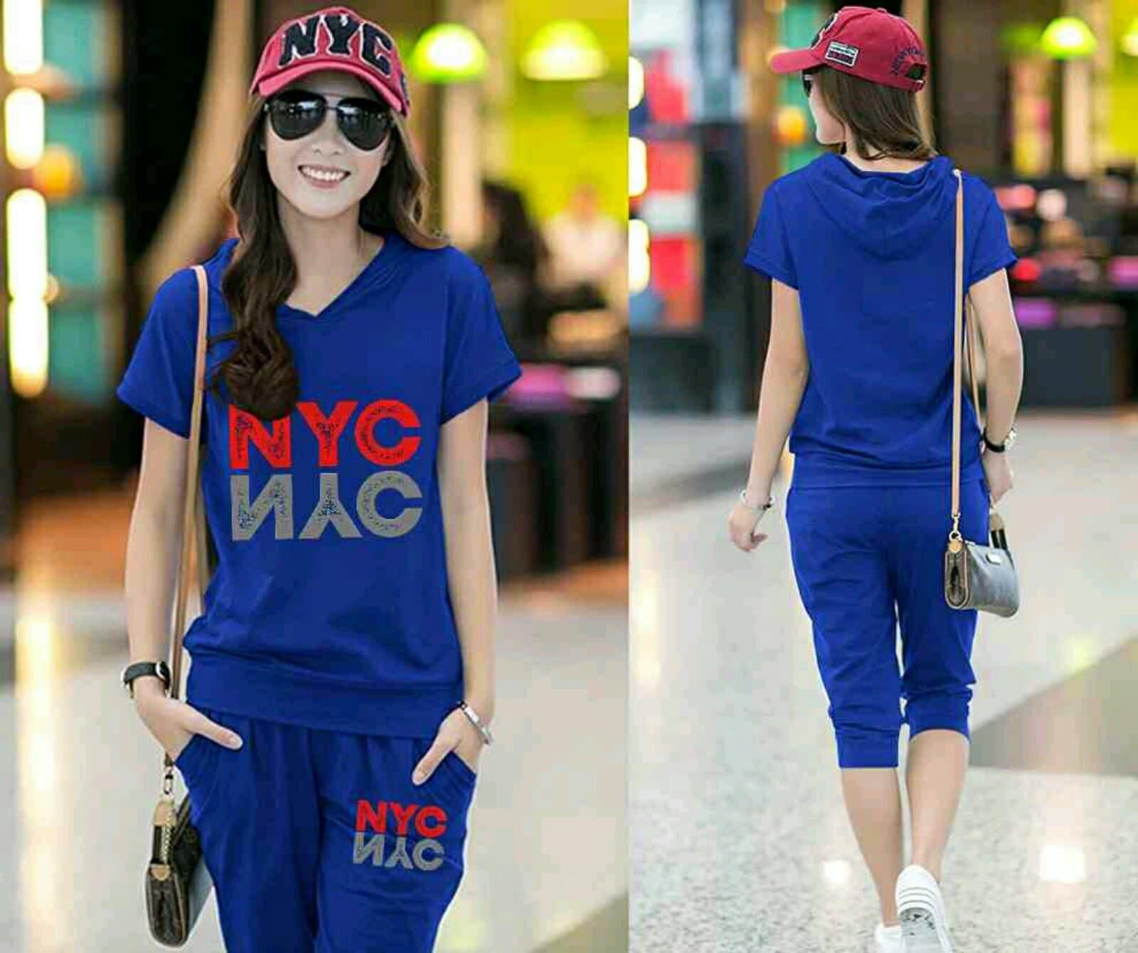 SETELAN SPORT  SET WANITA  JUMPSUIT WANITA  BAJU CELANA WANITA  STELAN HOODIE NEW YORK CITY (HARGA GROSIR BAJU DAN CELANA)