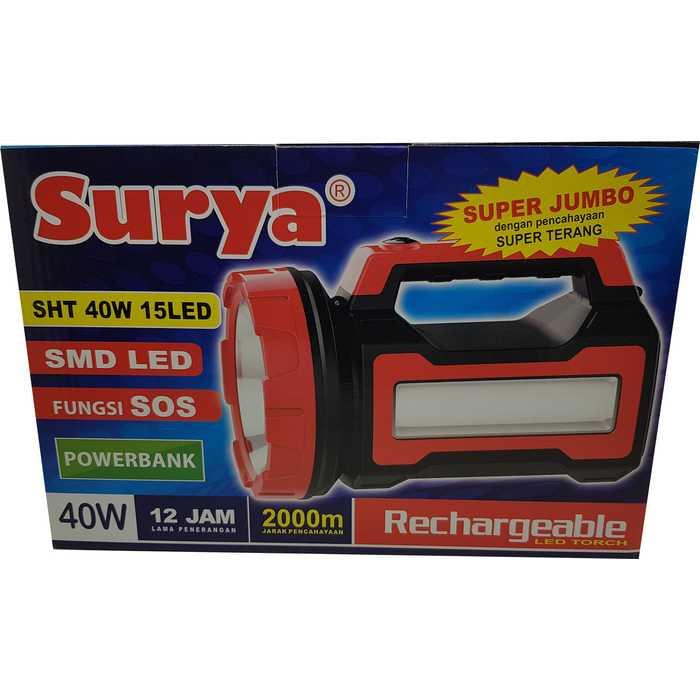 Senter Lampu LED Emergency Surya SHT Cahaya PUTIH Bisa POWER BANK