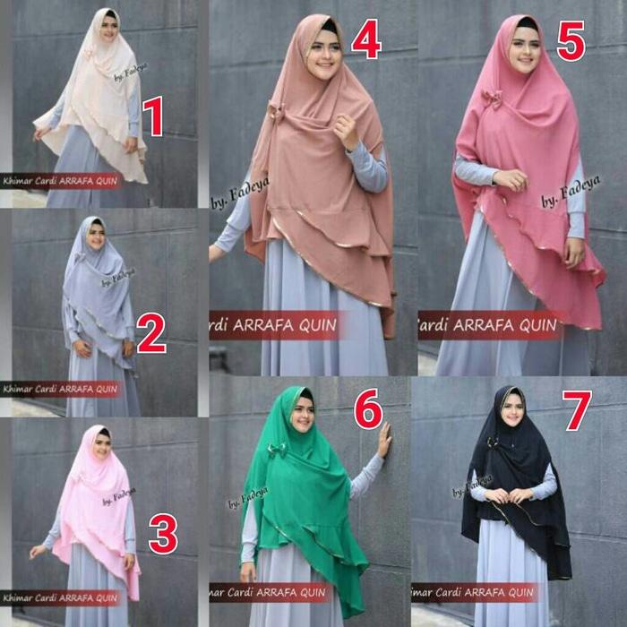 Jilbab Khimar Cardi Arrafa Quin Original by Fadeya Hijab A2608