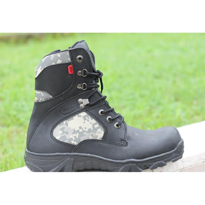 ARBOO SEPATU PRIA BOOTS SAFETY DELTA BLACK TACTIKAL PDH LORENG