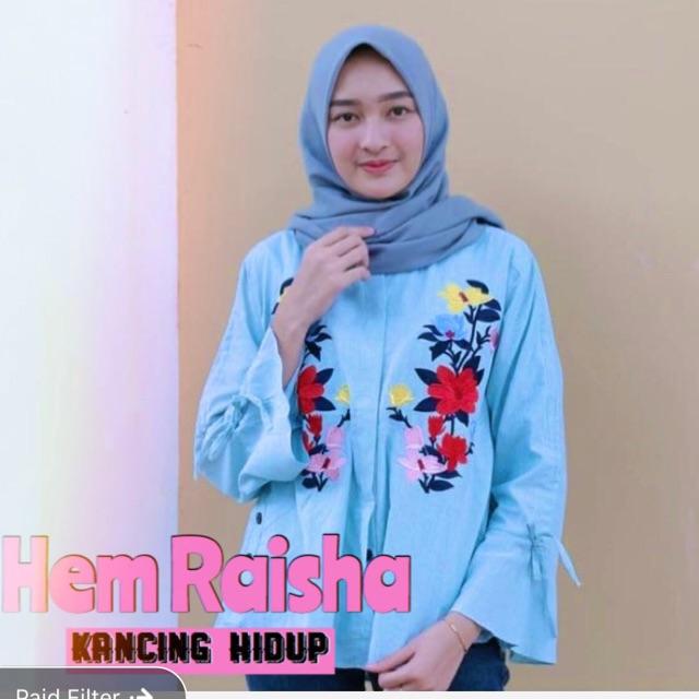 DAMAI FASHION JAKARTA - baju atasan wanita HEM RAISHA kancing hidup - konveksi murah tanah abang