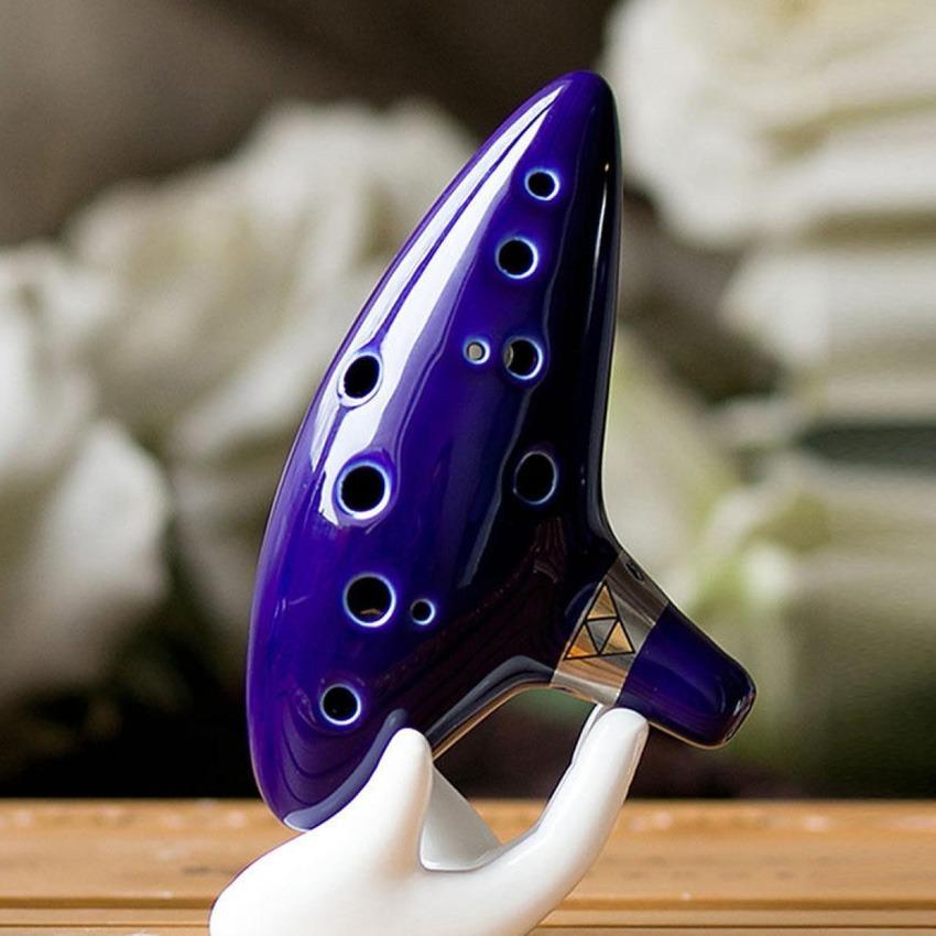 Alat Musik Tiup Flute Zelda Ocarina Bahan Keramik 12 Holes Lubang Music Musical Wind Instrument Desain Replika Seri Game Alto C Legend of Zelda Woodwing Seruling Ceramic Material Alunan Melodi Koleksi s8199 - Blue