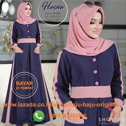 Baju Original Gamis Hasna Dress Balotelly Baju Muslim Terbaru 2018 Baju Wanita Gamis Casual Baju Terusan Panjang Gaun Pesta Murah Remaja