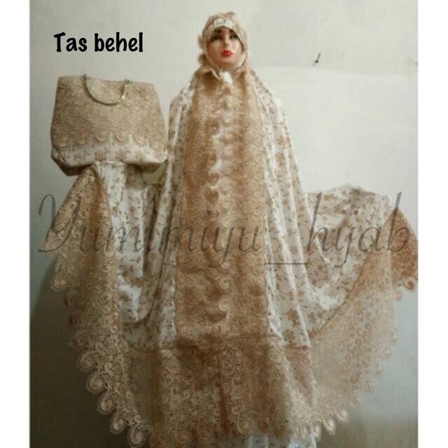 Mukena prada mewah mahar sutra tas behel paris renda keong full mukena sutra paris mukena prada Tas biasa