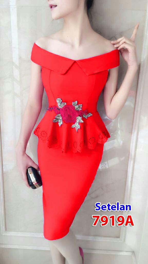 7919a# baju pesta import / setelan wanita / setelan pesta / stelan fashion import / atas bawah rok sabrina