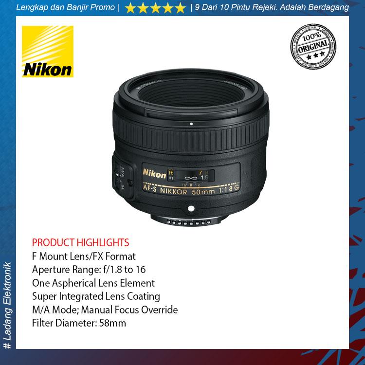 Nikon AF-S 50mm f/1.8G Lensa Kamera ( Garansi Distributor 1 Tahun)