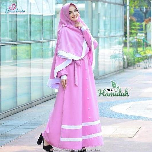 Baju Muslim Original Gamis New Hamidah Syari Dress Wolfice Muslim Panjang Dress Casual Wanita Pakaian Hijab Modern Baju Gamis Modis Trendy Gaun Terbaru