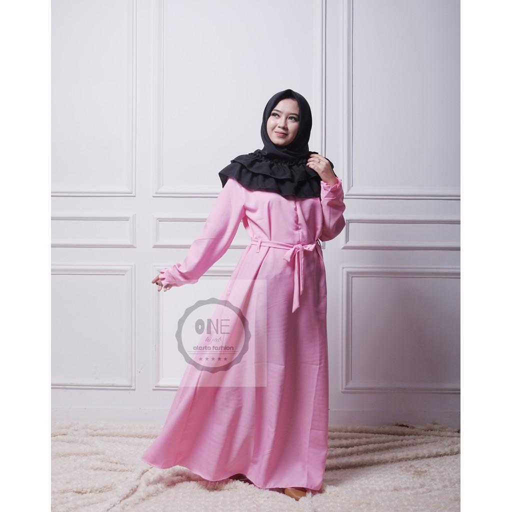 HOT PROMO !!! /gamis baloteli/gamis polos /murah/gamis murah (PUTIH)