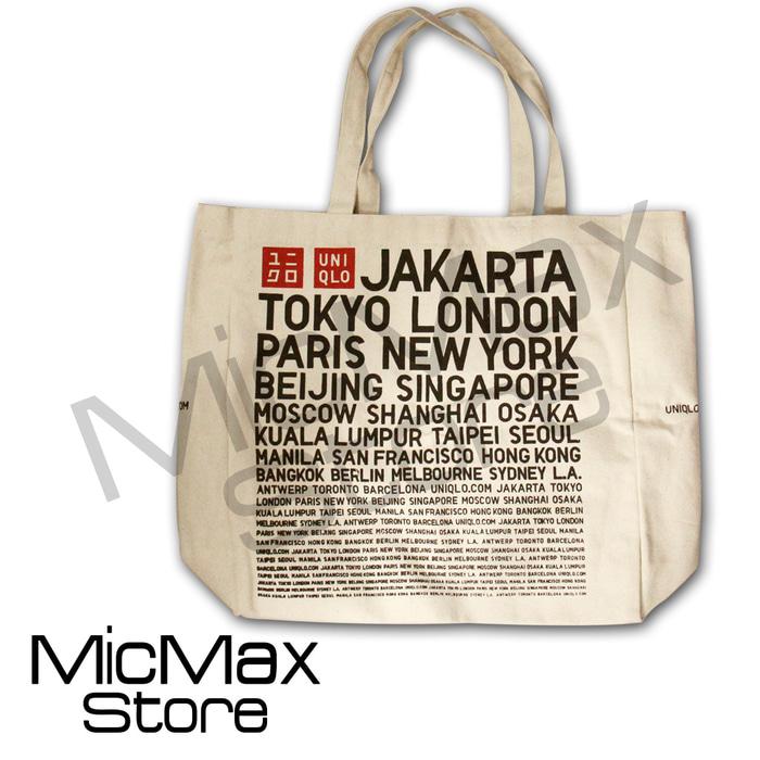 HARGA SPESIAL!!! TAS BELANJA TOTE BAG SHOPPING BAG UNIQLO CANVAS - DrhTt1