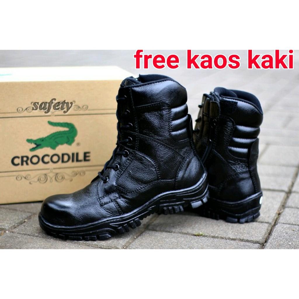Sepatu Boots Pria Casual Kerja Santai Cowok Crocodile Brimob PDL Safety