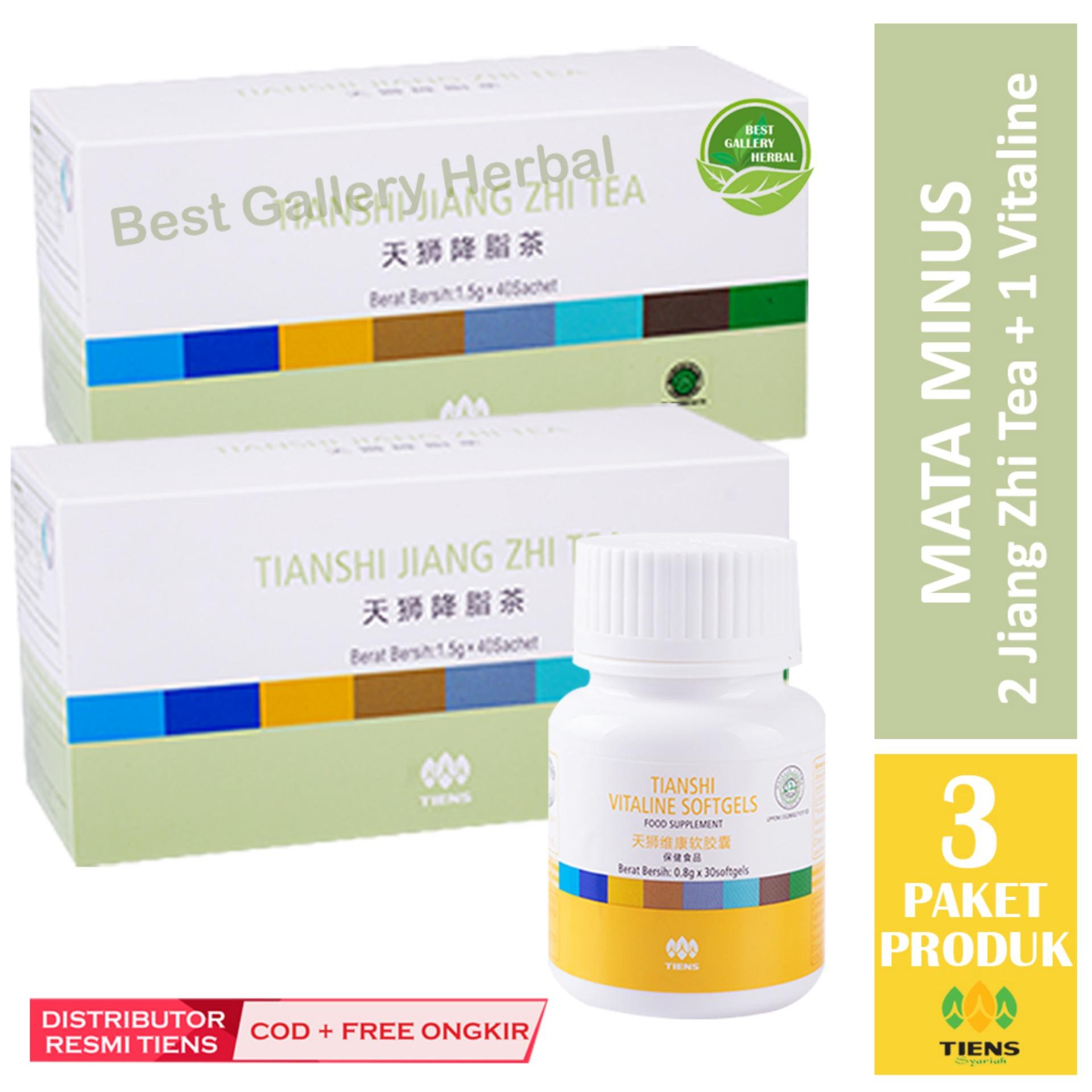 Tiens Jiang Zhi Tea dan Vitaline Eye supplement paket 30 hari - Nutrisi untuk gangguan mata (minus, plus, silinder)