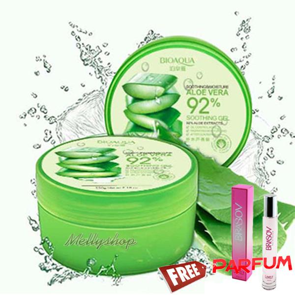 Nature Republic Soothing & Moisture Aloe Vera 92% Soothing Gel 300ml - Original 100% Jaminan Uang Kembali - ( GRATIS Parfum BRASOV Lovely 50 ML)