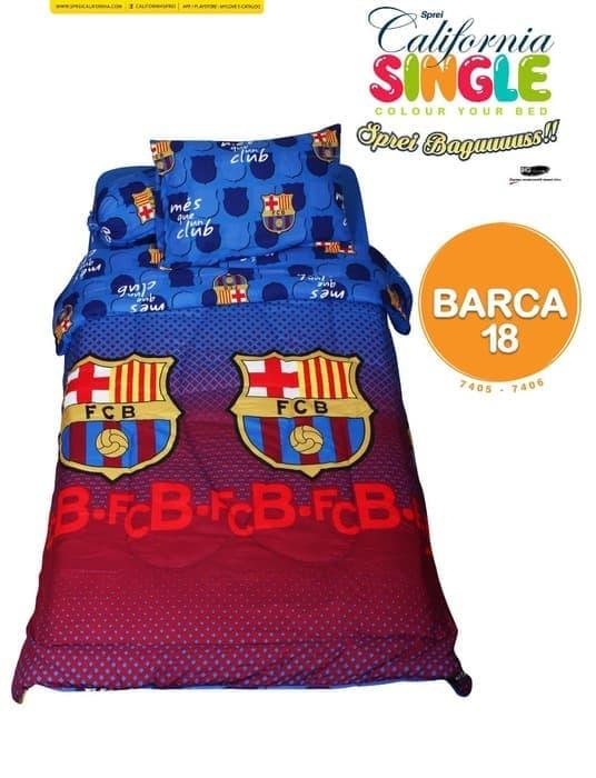 BEDCOVER SET CALIFORNIA BARCA 18 SINGLE 120 No.3 BCS BOLA FC BED COVER ORIGINAL / PACKING RAPIH / PENGIRIMAN CEPAT / BUBBLEWRAP 3 LAPIS