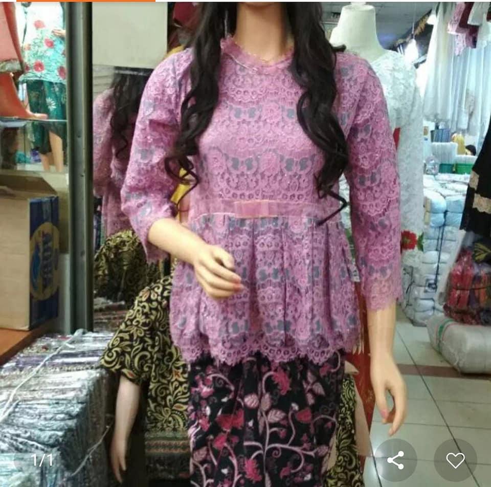 G fhasion. stelan kebaya brukat renda furing /setelan baju kebaya modern pakaian wanita bahan brukat renda furing keluaran terbaru