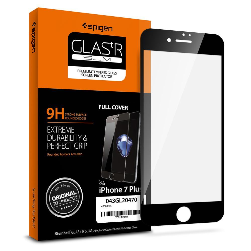 Spigen Glass Full Cover for iPhone 8 Plus / iPhone 7 Plus - Black 1Pack