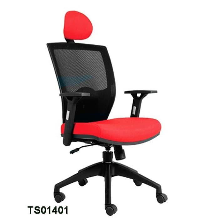 Promo kursi kantor chairman modern model jaring headrest & tangan turun naik Original