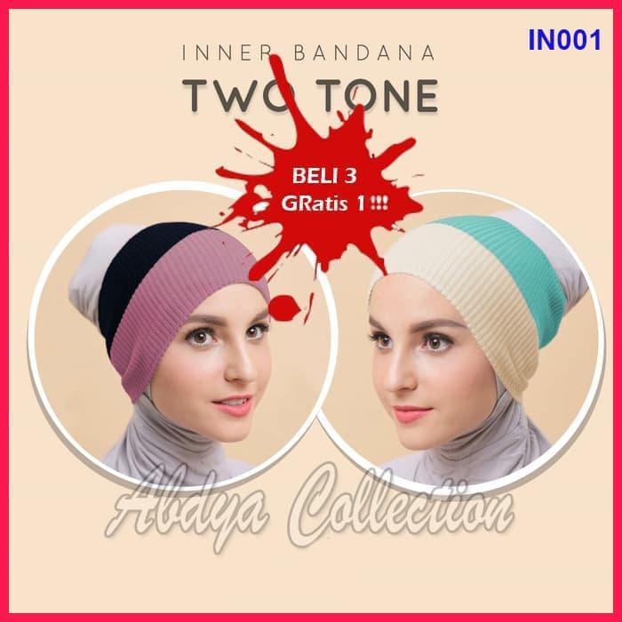 Inner Bandana Two Tone Innner Jilbab 2 warna Ciput Rajut