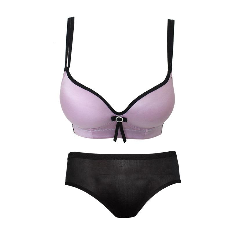 EELIC PDW-16234 UNGU - HITAM 1 Set Pakaian Dalam Wanita Sexy Lingerie Sexy Set Lingerie Bra Tali Punggung Lebar Sexy Glamour Elegan BRA-1620 + Celana Dalam Wanita 3423 Pakaian Dalam set yang nyaman dipakai