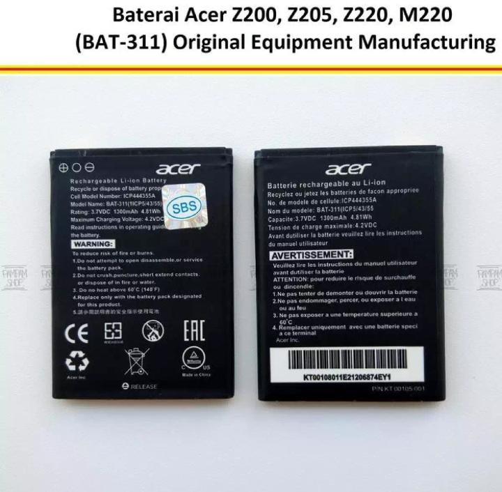 Baterai HP Acer Z220 Z205 Z220 M220 BAT-311 BAT 331 Original OEM Batre