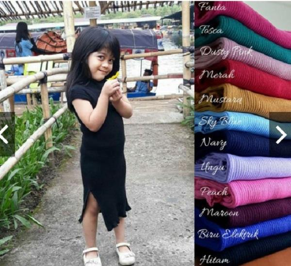 Khalila Kid Dress 7STAR - Baju Rajut Anak TRENDY / Dress Rajut Anak / Dress Anak / Mini Dress Anak / Midi Dress Anak - 1 PCS
