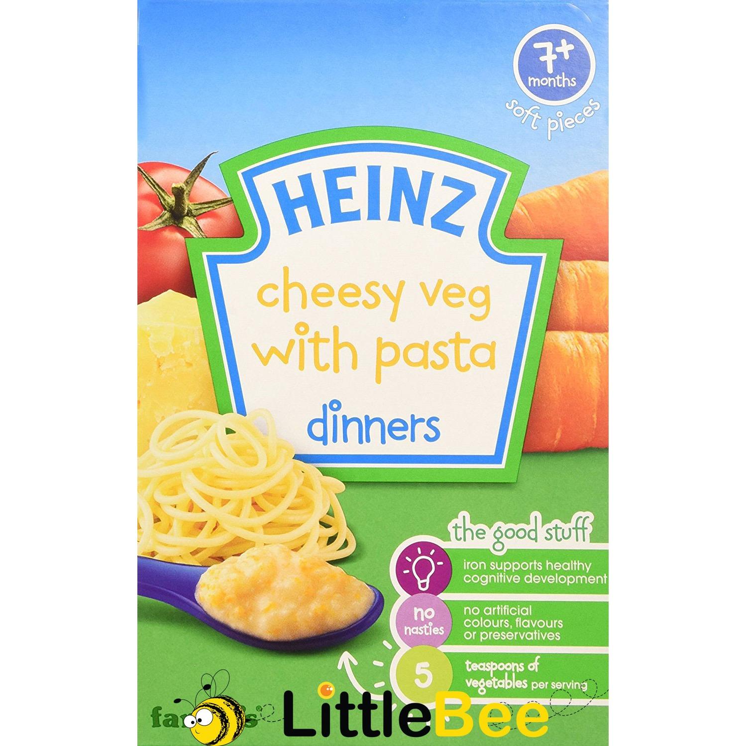 Makanan Cereal Pendamping Bayi Rasa keju pasta Heinz Cheesy Veg with Pasta Dinners - 120 gr