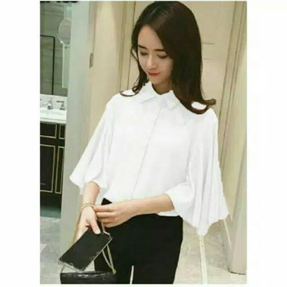 Gita RX Blouse - Atasan Wanita Baju Hijabers Baju OOTD Atasan Sehari Hari Baju Kuliah Busana Muslim Baju Lebaran Baju Hari Raya - Putih