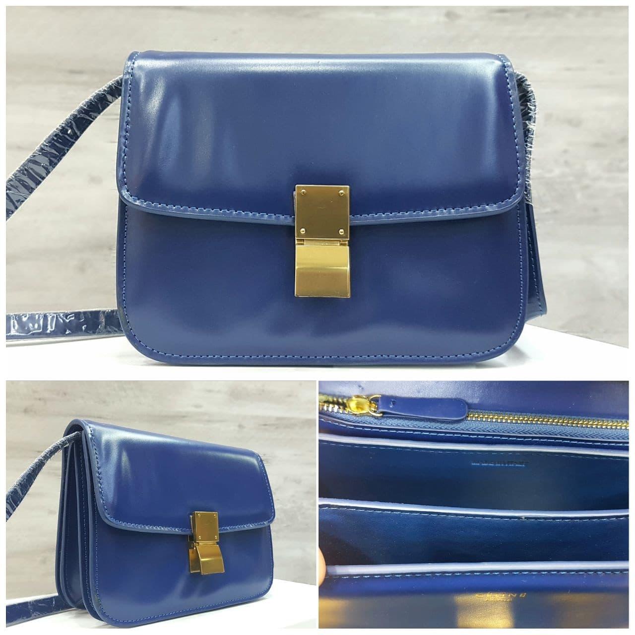 CELINE Box Bag Mirror Quality Tas Hand Bag Wanita NAVY BLUE