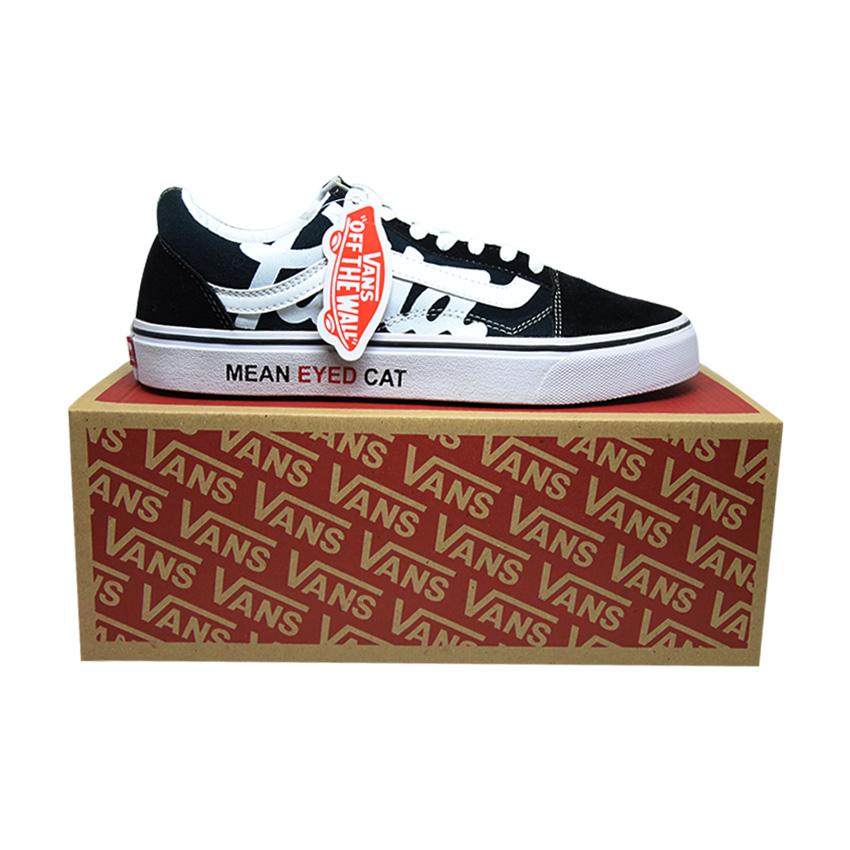 Sepatu Vans Patta Black Strip Putih Include Box