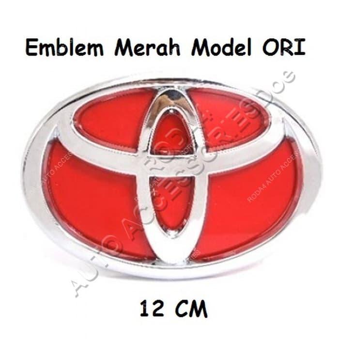Emblem Logo Toyota Merah Model ORI 12 CM