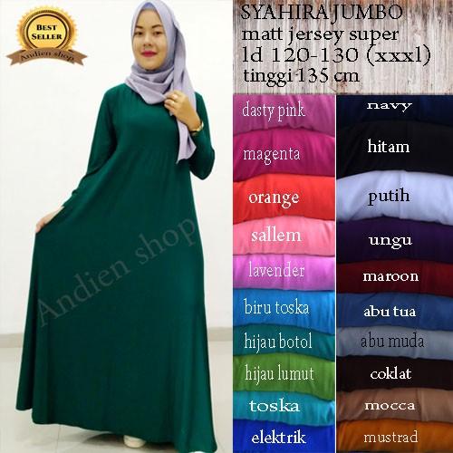 Gamis syahira jumbo xxxl (matt jersey super) (MUSTRAD)