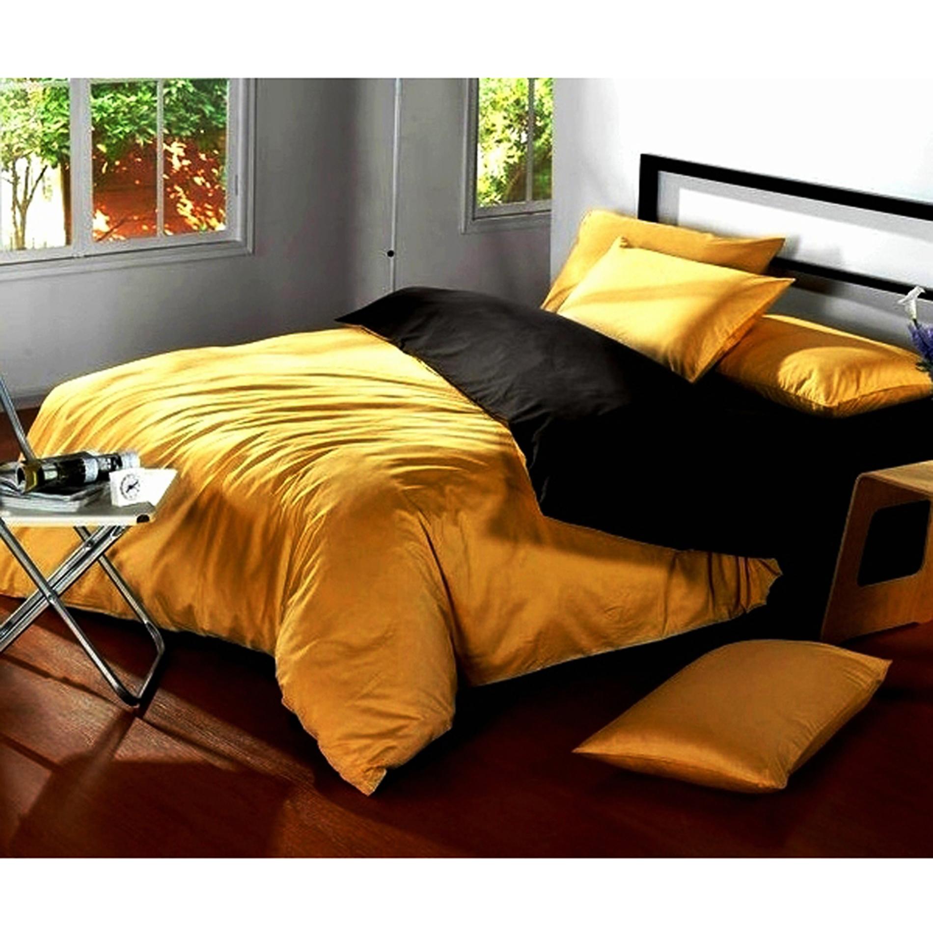 Ellenov Honey Black Sprei With Bed Cover Katun
