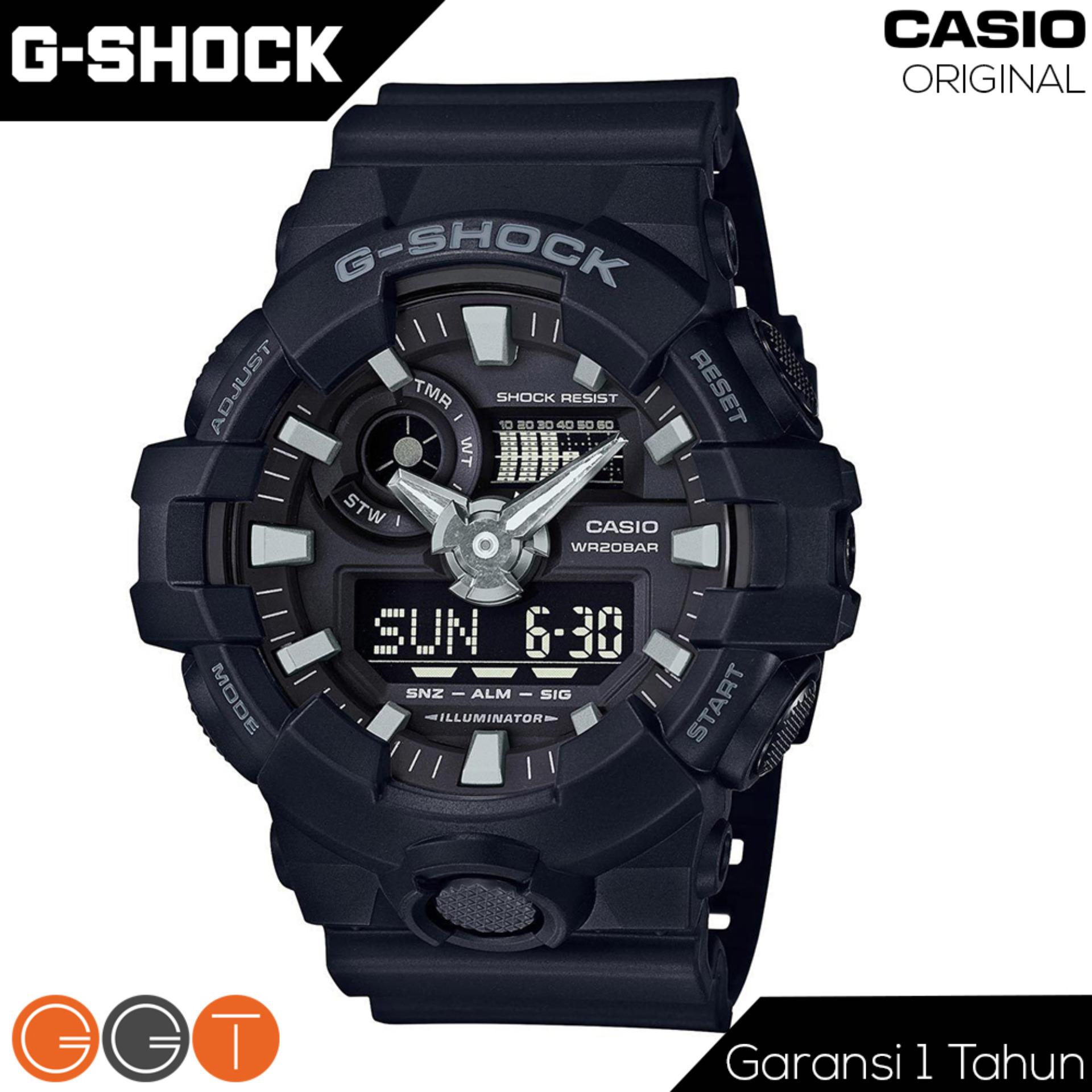 Casio G-Shock Dual Time - Tali Rubber Resin- Quartz Movement - Jam Tangan Pria - GA-700 Series